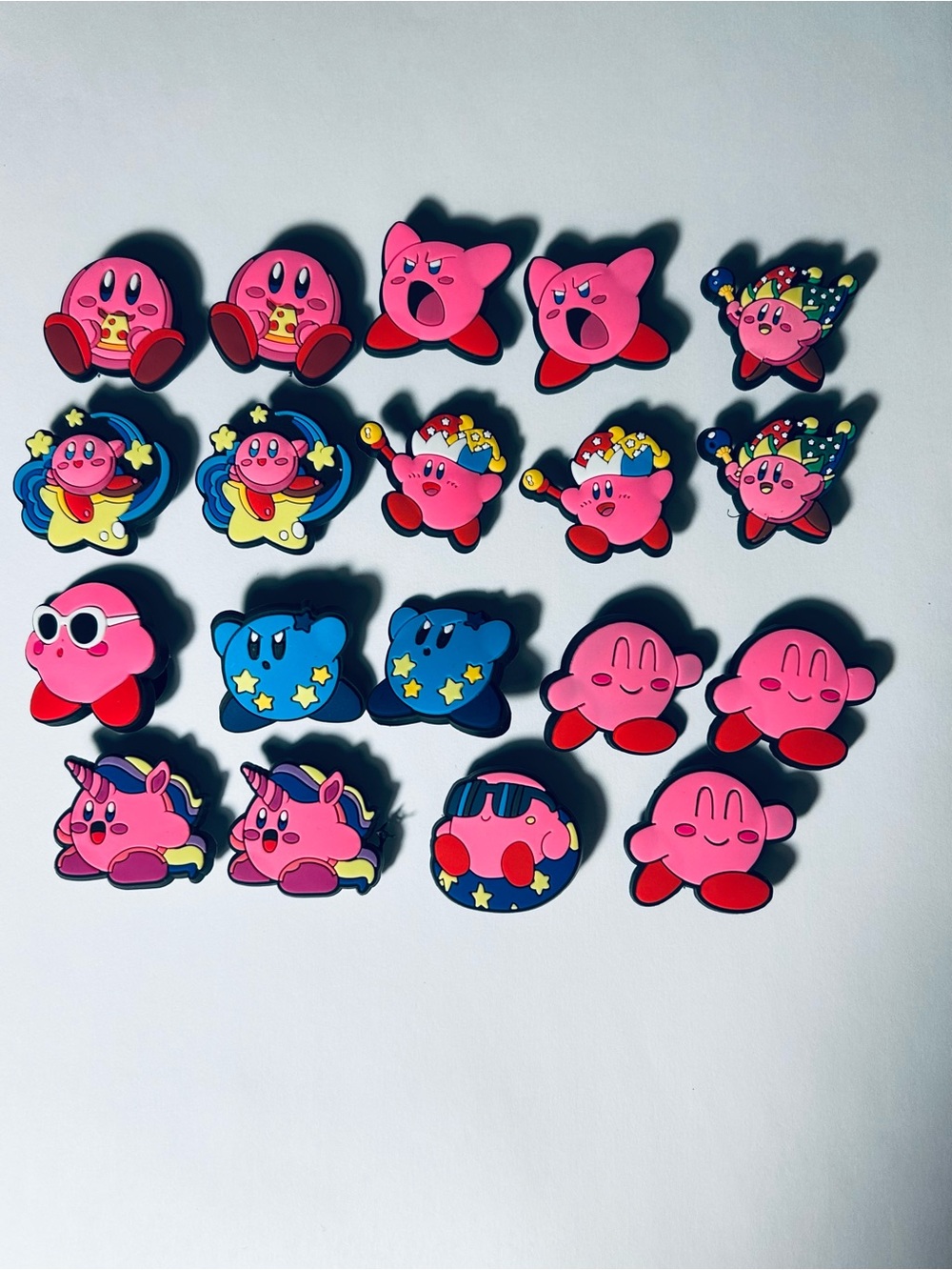 Kirby Shoe Charms Pink Anime Cute Kawaii Sandals Wristband Adults Kids 19 pieces